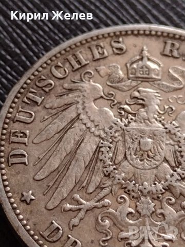 СРЕБЪРНА МОНЕТА 3 марки 1908г. ГЕРМАНСКА ИМПЕРИЯ Фридрих втори херцог на Баден УНИКАТ 34166, снимка 7 - Нумизматика и бонистика - 39695478