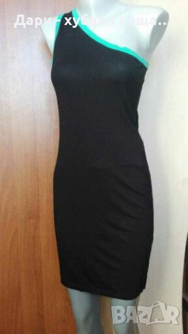 Черна вталена рокля, с бие цвят мента👗🍀S, M💕🍀арт.3044, снимка 1 - Рокли - 33843877