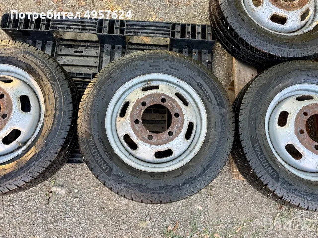 6бр.Джанти 16" 6x170+НОВИ ЗИМНИ ГУМИ Uniroyal 195/75/16C за бус ДВОЙНИ  ГУМИ Iveco Daily(2000-2026), снимка 7 - Гуми и джанти - 56210806