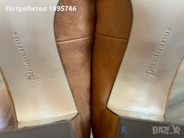 Обувки Stradivarius на ток от изкуствен велур, снимка 5 - Дамски обувки на ток - 52967148