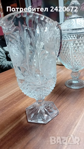 кристална кана Bohemia и кристална купа