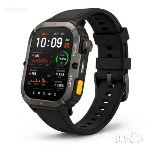 Смарт часовник AGM L3 с 4,95 см AMOLED дисплей, Bluetooth разговори и LED фенер, снимка 2 - Смарт часовници - 55827437