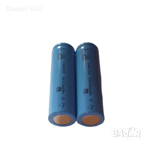 ПРОМО Комплект 3 Li-Ion батерии,  Тип dz 14500, 1600mAH, 3.7V, синя, снимка 3 - Друга електроника - 44741263