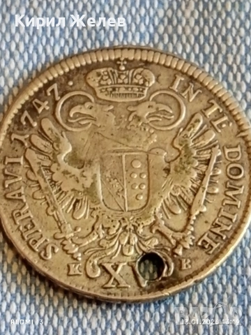 Сребърна монета 15 кройцера 1747г. Франц първи Австрия 52885, снимка 16 - Нумизматика и бонистика - 53084320