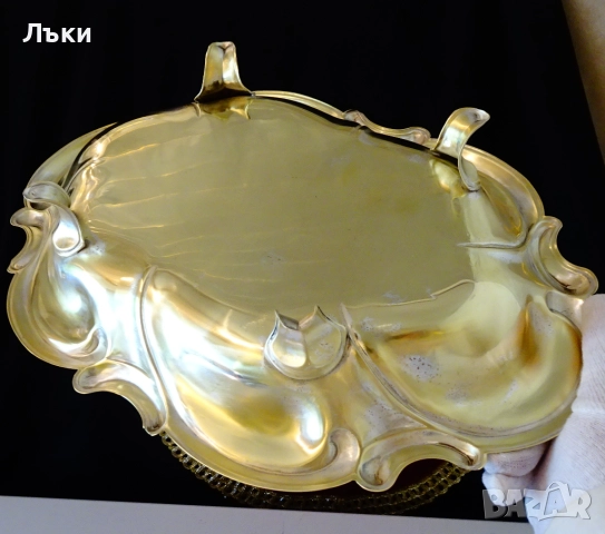 Бронзова фруктиера,салатиера,на крачета,барок. , снимка 4 - Антикварни и старинни предмети - 51659746