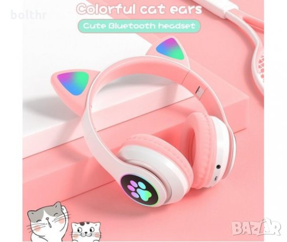 Безжични Блутут Слушалки CAT CXT-B39, Светещи, BT5.0, Цветни LED светлини, снимка 2 - Bluetooth слушалки - 35942524