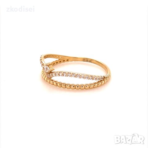 Златен дамски пръстен 1,41гр. размер:57 14кр. проба:585 модел:16488-5, снимка 2 - Пръстени - 40747767