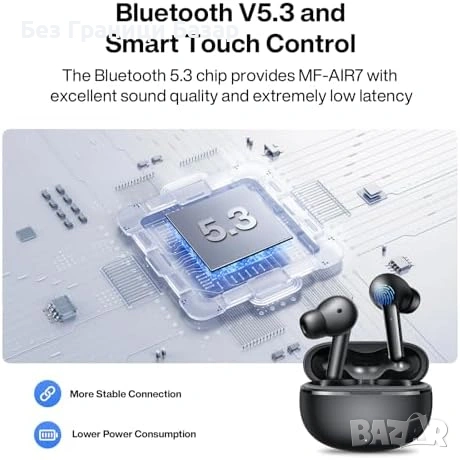 Нови Безжични слушалки Bluetooth 5.3 TWS HiFi бас ENC 4 мик IP7 с кутия за зареждане, снимка 4 - Bluetooth слушалки - 53647490