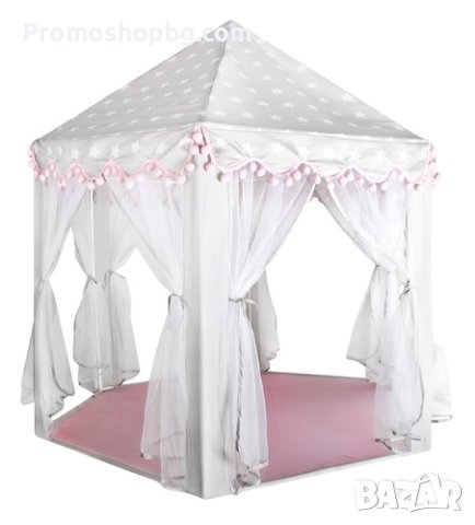 ПРОМОЦИЯ! Детска палатка Дворец - сиво/розова, снимка 2 - Други - 40895785