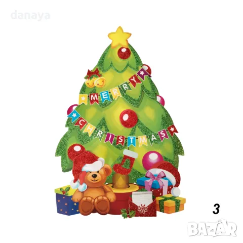 5384 3D хартиена коледна украса за стена, различни модели, снимка 3 - Декорация за дома - 47748834