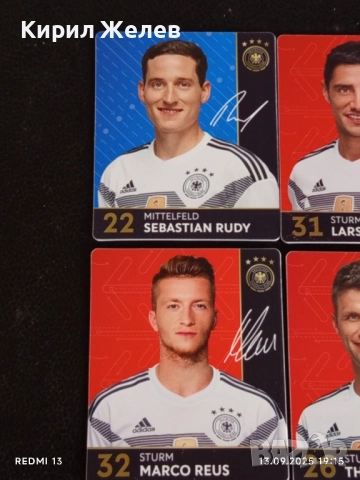 Колекционерски картички на футболисти МАРКО РЕУС,ТХОМАС МЮЛЕР, ДЖОШУА КИМИХ 51006, снимка 2 - Колекции - 51703726