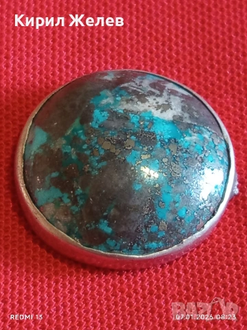 Сребърна висулка с Естествен ТЮРКОАЗ интересно Арт бижу 51812, снимка 6 - Колиета, медальони, синджири - 53015204