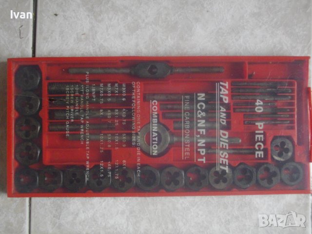 Плашки/Метчици За Външни/Вътрешни Резби-Старо Качество-Комплект 35 Части До М12/Комплект 15бр-До М16, снимка 9 - Други инструменти - 41357734