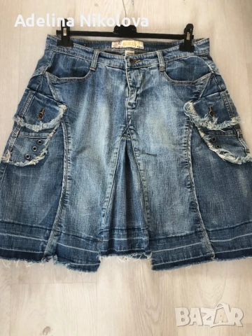 Дънкова пола, снимка 2 - Поли - 51353147