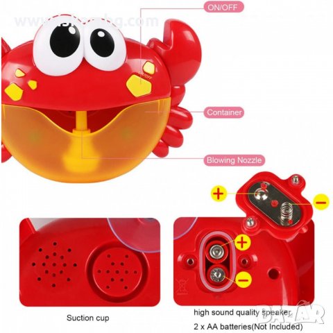 Машина за пяна и балончета Раче, Bubble Crab - код 3268 РАЧЕ, снимка 8 - Електрически играчки - 34504986