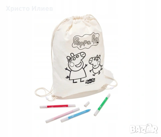 Чанта за оцветяване Peppa Pig с маркери креативна раница Пепа Пиг, снимка 2 - Други - 53404718