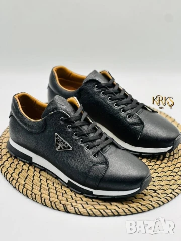 мъжки маратонки от естествена кожа prada