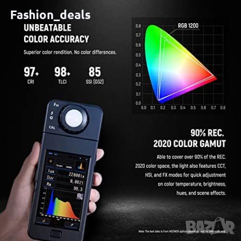 Нов комплект фотографско видео осветление NEEWER 2 броя RGB1200 LED видео лампа, снимка 2 - Светкавици, студийно осветление - 42268227