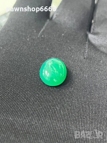 Естествен хризопраз – кабошон, 8,05 ct | Наситено зелен, полупрозрачен, снимка 10 - Други ценни предмети - 53196873