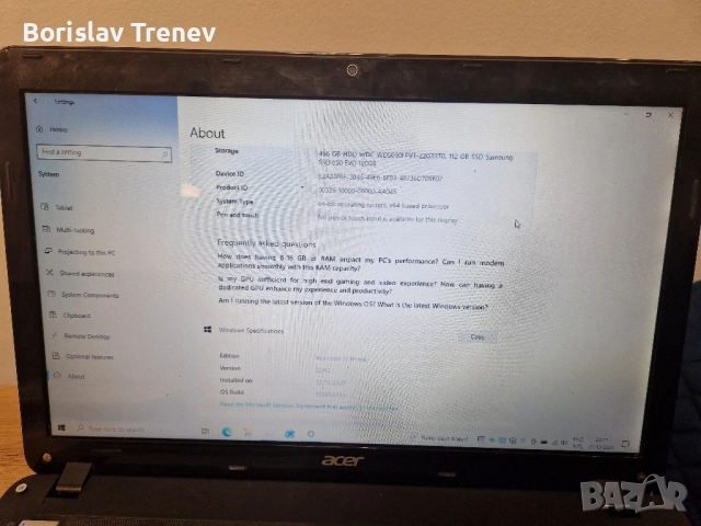 Acer Aspire E1 поправен и подобрем, снимка 5 - Лаптопи за дома - 52148567