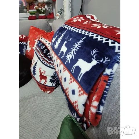 Коледно одеяло с 2 калъфки за възглавници - 160x200 см, снимка 6 - Олекотени завивки и одеяла - 47842218
