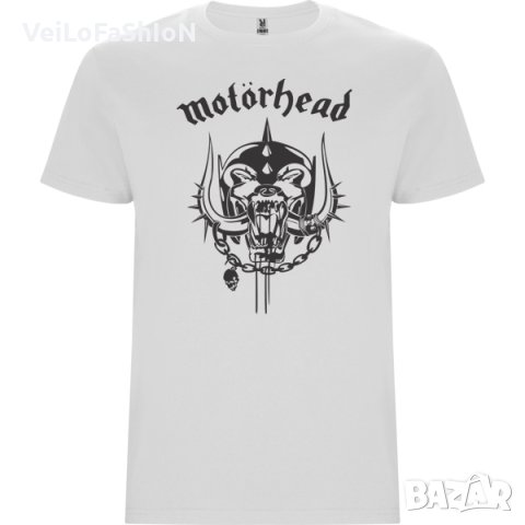 Нова мъжка тениска на музикалната група Motorhead (Моторхед) в бял цвят