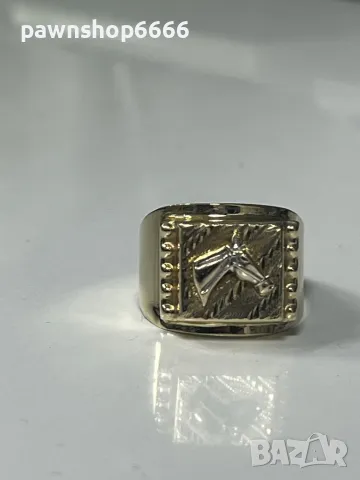 Златен мъжки пръстен 14 карата, снимка 9 - Пръстени - 49087863
