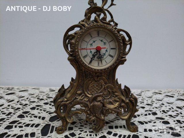 Бронзов настолен часовник за камина и бюро., снимка 5 - Антикварни и старинни предмети - 40379782