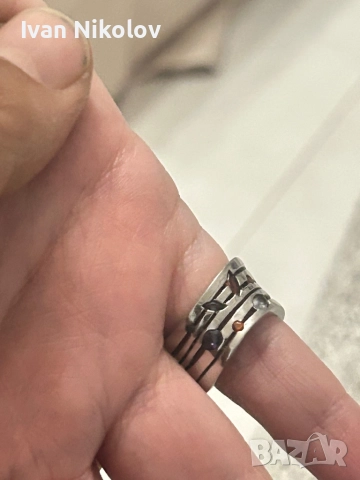 Дамски сребърен пръстен с полускъпоценни камъни, снимка 3 - Пръстени - 52908512