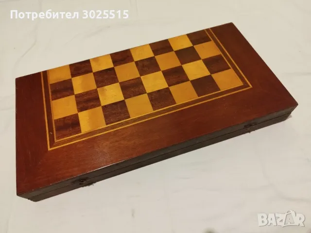 Табла и шах, дървена кутия, дървени фигури, пулове за игра на табла, дървена табла , снимка 3 - Шах и табла - 43683288