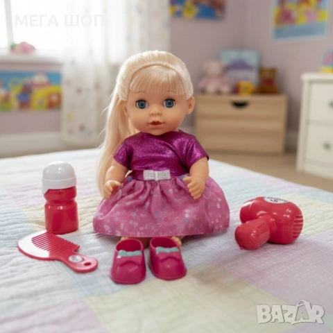 Кукла с мигащи очи, аксесоари и звуци – Идеален подарък за малки принцеси, снимка 2 - Кукли - 52930952