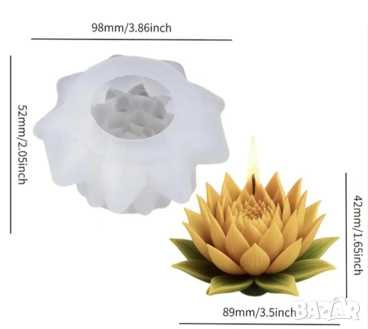 Молд цвете лотос, снимка 5 - Форми - 53493819