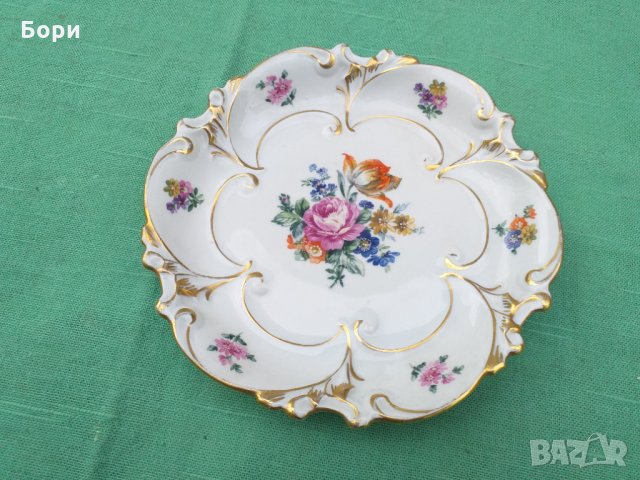 Rococo VEB JLMENAU 1426/ 1934г Порцелан немски, снимка 2 - Чинии - 34560804