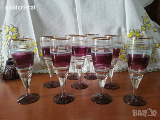Ретро стъклени чаши за вино , снимка 6 - Антикварни и старинни предмети - 41777007