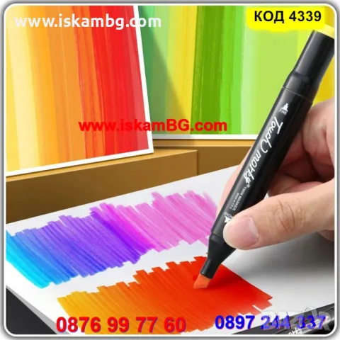 Алкохолни маркери за рисуване 80 броя, двойни, двустран, евтини маркери комплект 80 бр - КОД 4339, снимка 10 - Ученически пособия, канцеларски материали - 48032382