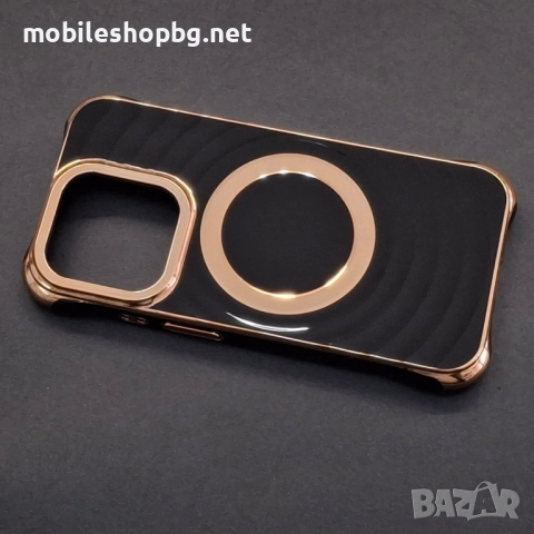 iPhone 15 Pro кейс със златист ринг розов черен, снимка 3 - Калъфи, кейсове - 52050124