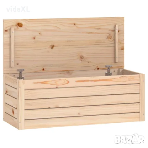 vidaXL Кутия за съхранение, 89x36,5x33 см, борово дърво масив