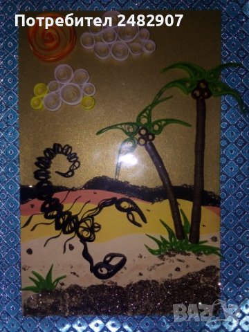 Ръчно изработена арт декорация "Скорпион" - квилинг картичка, снимка 9 - Други - 39798734