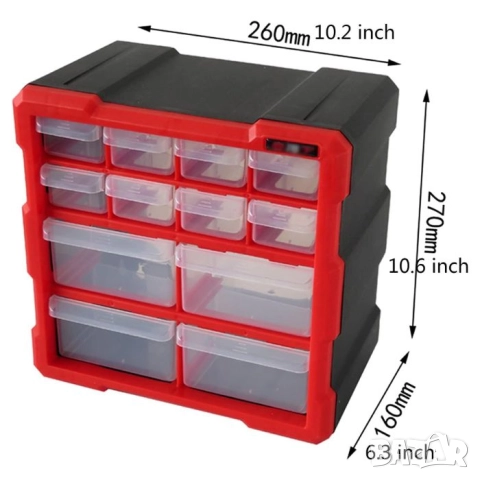 Органайзер за стена с 12 чекмеджета, снимка 3 - Аксесоари и консумативи - 52395149
