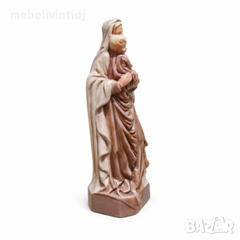 Декоративна религиозна фигура – Дева Мария с Младенеца, снимка 3 - Антикварни и старинни предмети - 53778616