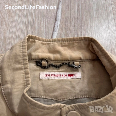 Винтидж дамско бомбър яке Levi Strauss & Co, размер L бежово Levi's, снимка 2 - Якета - 53349542