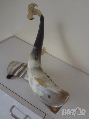 Фигура на риба - статуетка от животински рога, снимка 7 - Колекции - 53344555
