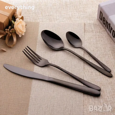 Комплект кухненски прибори – Philipala – 24 части черни, снимка 2 - Прибори за хранене, готвене и сервиране - 50960254