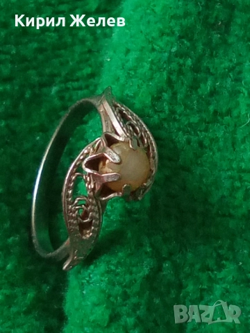 СТАР ФЛОРАЛЕН ФИЛИГРАНЕН ПРЪСТЕН от БЛАГОРОДНА СТОМАНА с ЧЕШКА ПЕРЛА МАЙСТОРСКО РЕТРО АРТ БИЖУ 50132, снимка 10 - Антикварни и старинни предмети - 50417351