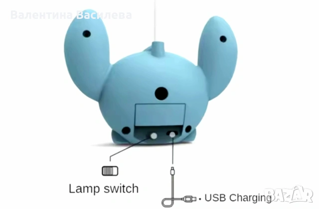 Лампа Стич, снимка 4 - Настолни лампи - 53099547