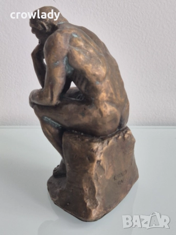 Бронзова скулптура пластика Мислителят Огюст Роден  , снимка 4 - Други - 51721737