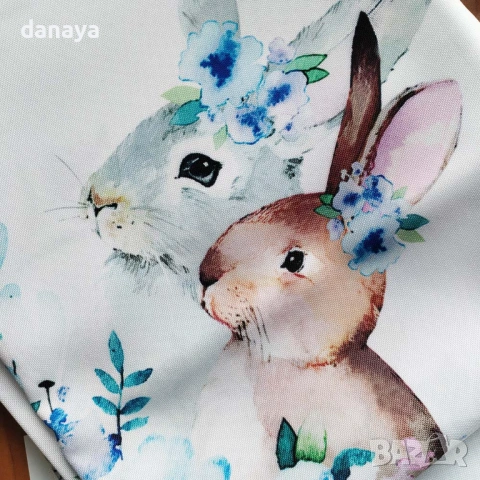 6409 Декоративна великденска покривка за маса Зайчета, 140×220 см, снимка 3 - Покривки за маси - 53495081