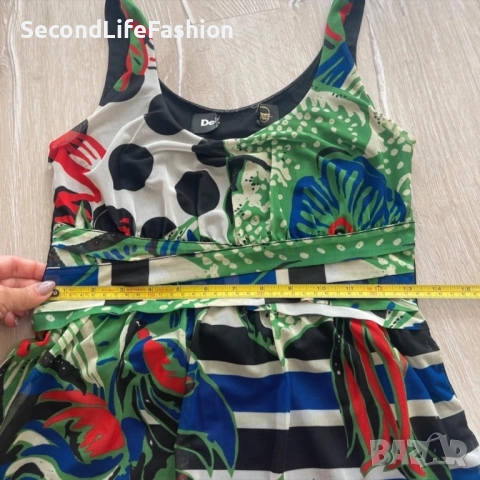 Дамска рокля Desigual, размер S, многоцветна с флорален принт, снимка 4 - Рокли - 52266344