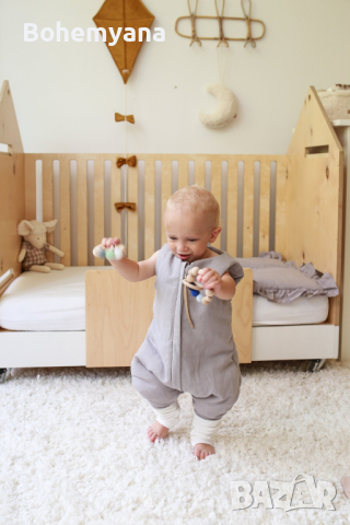 Babyly ленено чувалче с крачета – 2 тог 12-24 м – зелено, снимка 3 - Спални чували за бебета и деца - 44764240