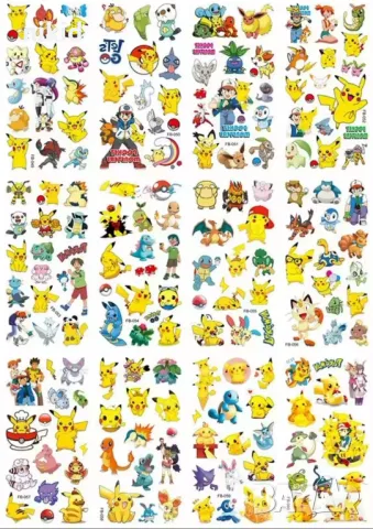 12 вида pokemon Покемон Пикачу Tattoo Tattoo татос татуировка временна детска татоси татуси, снимка 3 - Други - 48513411